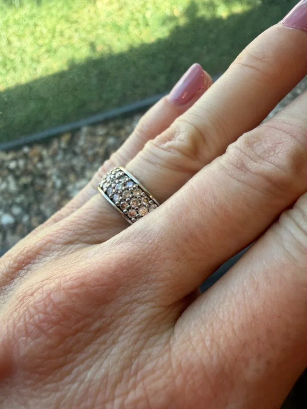 Vintage Diamonique Sterling Silver 925 Pave CZ Eternity Band - Size 5